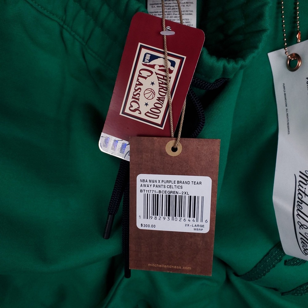 Purple Brand Boston Celtics Mitchell & Ness NBA 2XL XXL Tear Away Pants NWT - Picture 10 of 10